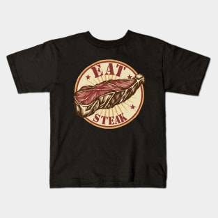 Eat Steak, Retro. Kids T-Shirt